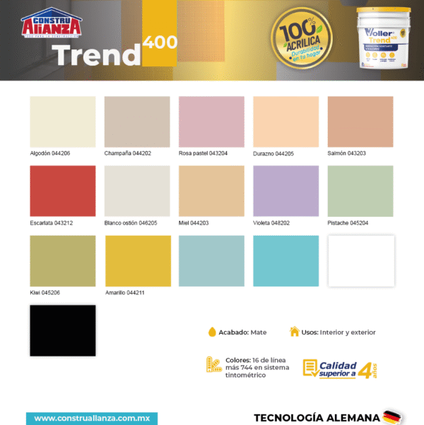 ACRILICA VOLLER TREND 400 4 AÑOS - Imagen 2
