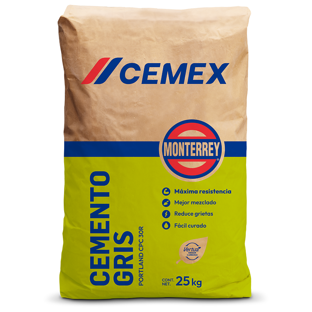 CEMENTO GRIS MONTERREY EXTRA CEMEX CPC 30R (25 KILOS) BTO